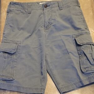 Gap Army Gray 6-Pocket 100% Cotton Cargo Shorts with Classic Design, Sz 31